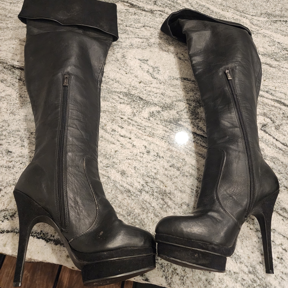 Colin Stuart Black Heeled Over The Knee Boots